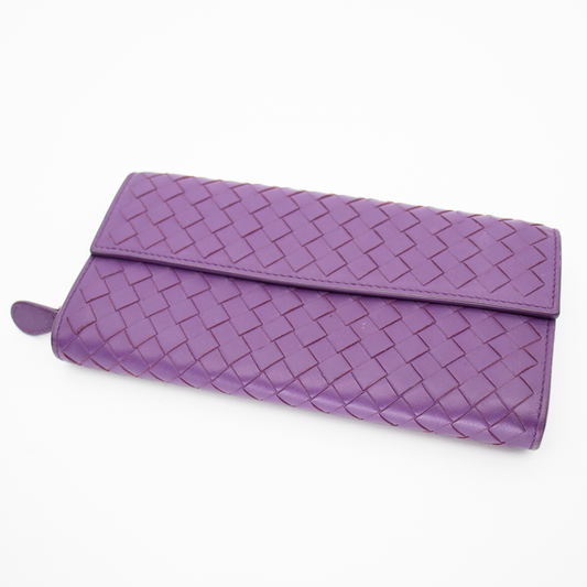 Bottega Veneta Purple Zip Wallet