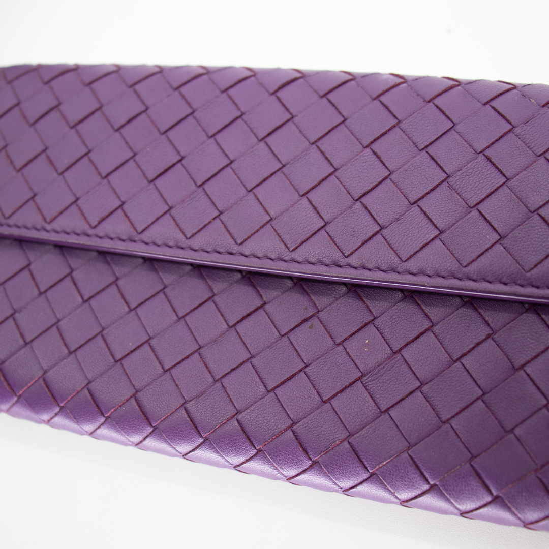 Bottega Veneta Purple Zip Wallet