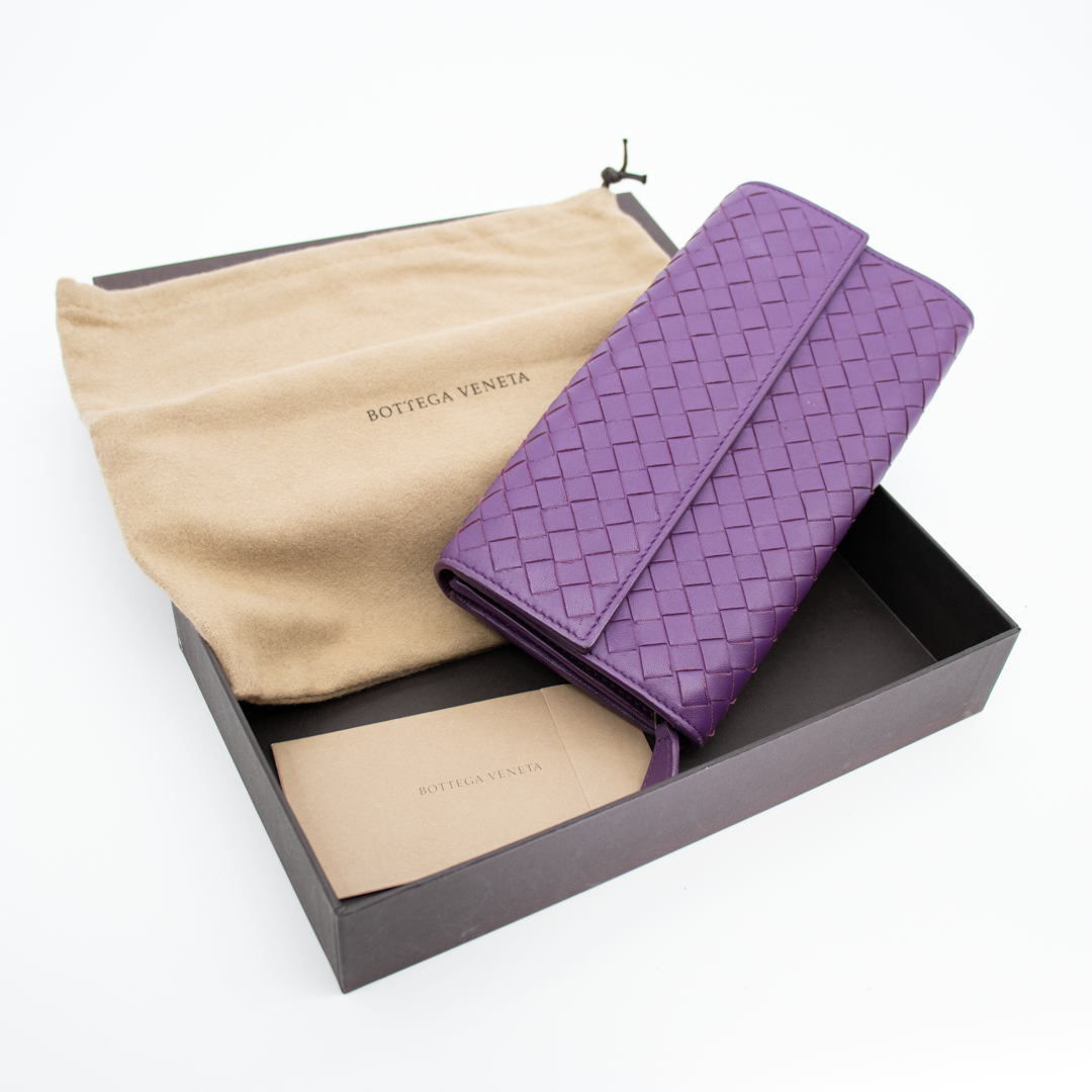 Bottega Veneta Purple Zip Wallet