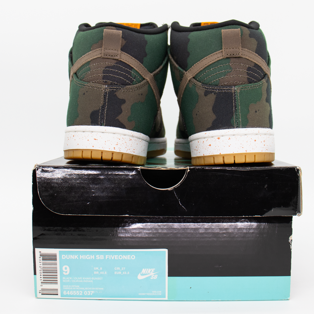 Nike SB Dunk High FiveOneO Camo Size 9